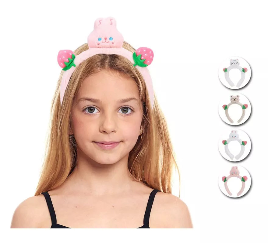 Translation missing: en.Diadema de Animales Fresa de peluche en colores surtidos infantil