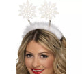 Diadema de Antenas de Copos de Nieve con Marabú