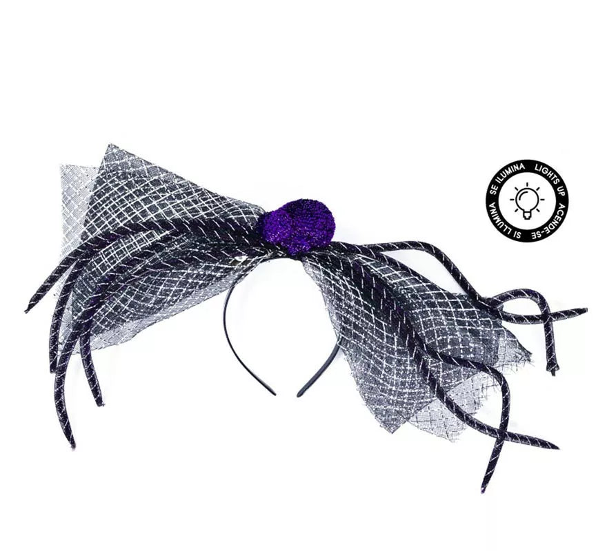 Translation missing: en.Diadema de Araña negra y morado con luz