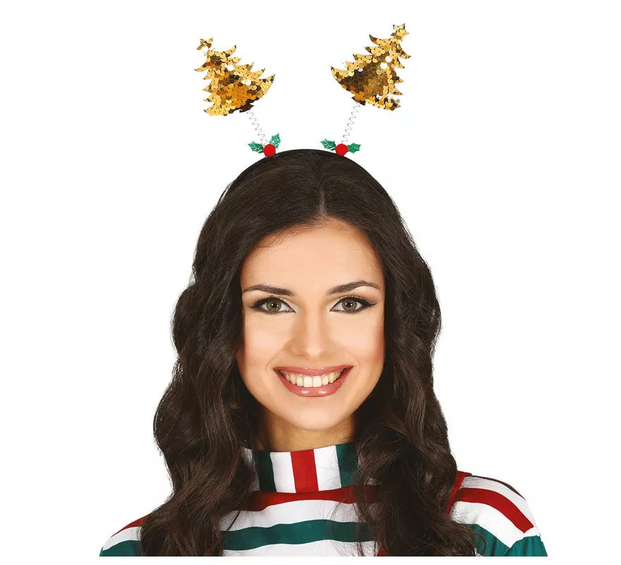 Translation missing: en.Diadema de Árboles con Lentejuelas Color Oro