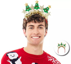 Christmas Tree and Gold Star Headband