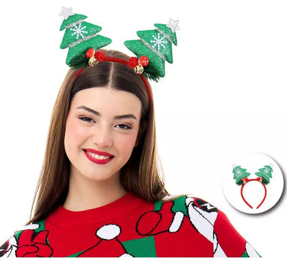 Diadema de Árboles Navideños verdes en 3D