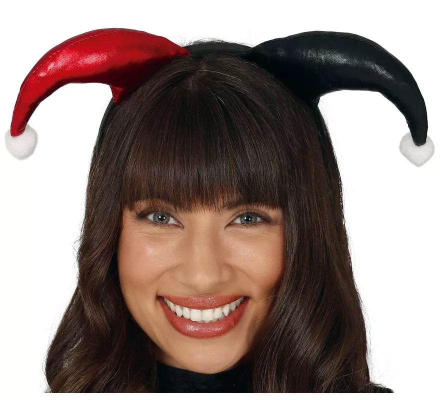 Diadema de Arlequin Roja y Negro