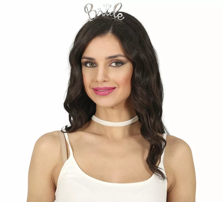 Translation missing: en.Diadema de Bride metálica plateada