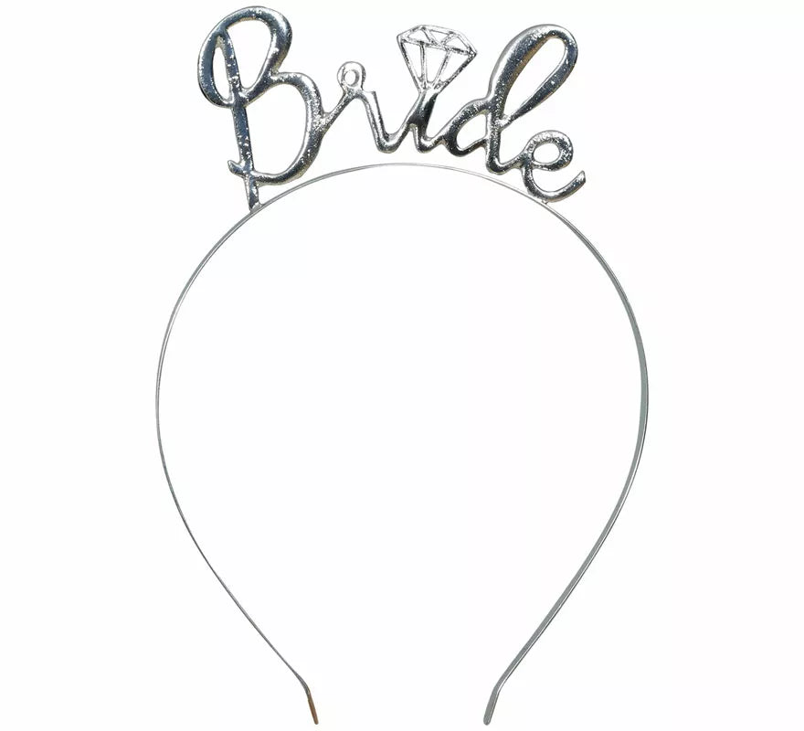 Translation missing: en.Diadema de Bride metálica plateada