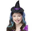 Diadema de Bruja con Mechas Azules y Purpurina Infantil