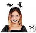 Diadema de Bruja negras con plumas infantil