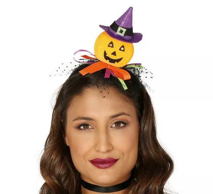 Diadema de Calabaza con Gorro de Bruja