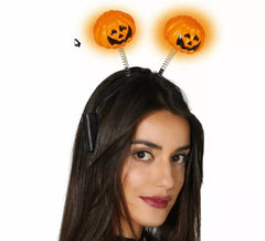 Orange Pumpkin Headband with Light