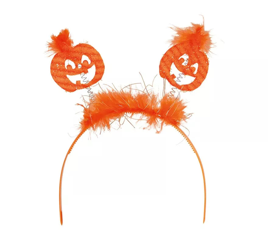 Diadema de Calabazas con Marabú naranja