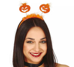 Pumpkin Headband with Orange Marabou