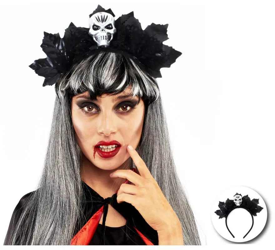 Translation missing: en.Diadema de Calavera con hojas negras
