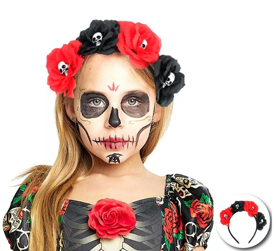 Translation missing: en.Diadema de Calavera con rosas infantil
