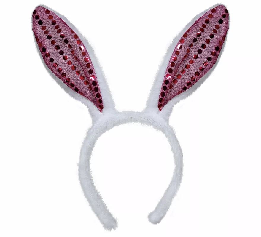 Translation missing: en.Diadema de Conejita con lentejuelas rosa adulto