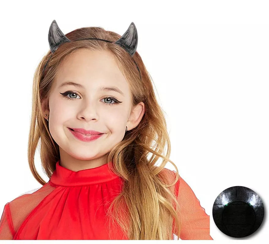 Translation missing: en.Diadema de Cuernos de Demonio negro con luz infantil