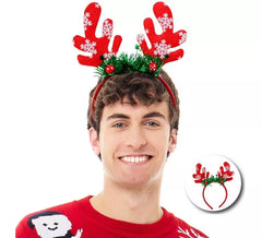 Reindeer Antler Headband with Green Shavings
