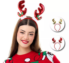 Metallic Reindeer Antler Headband in Assorted Colors