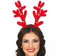 Diadema de Cuernos de Reno rojo con cascabeles