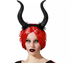 Black Horned Demon Headband