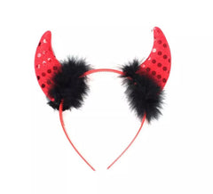 Devil's headband with black feathers