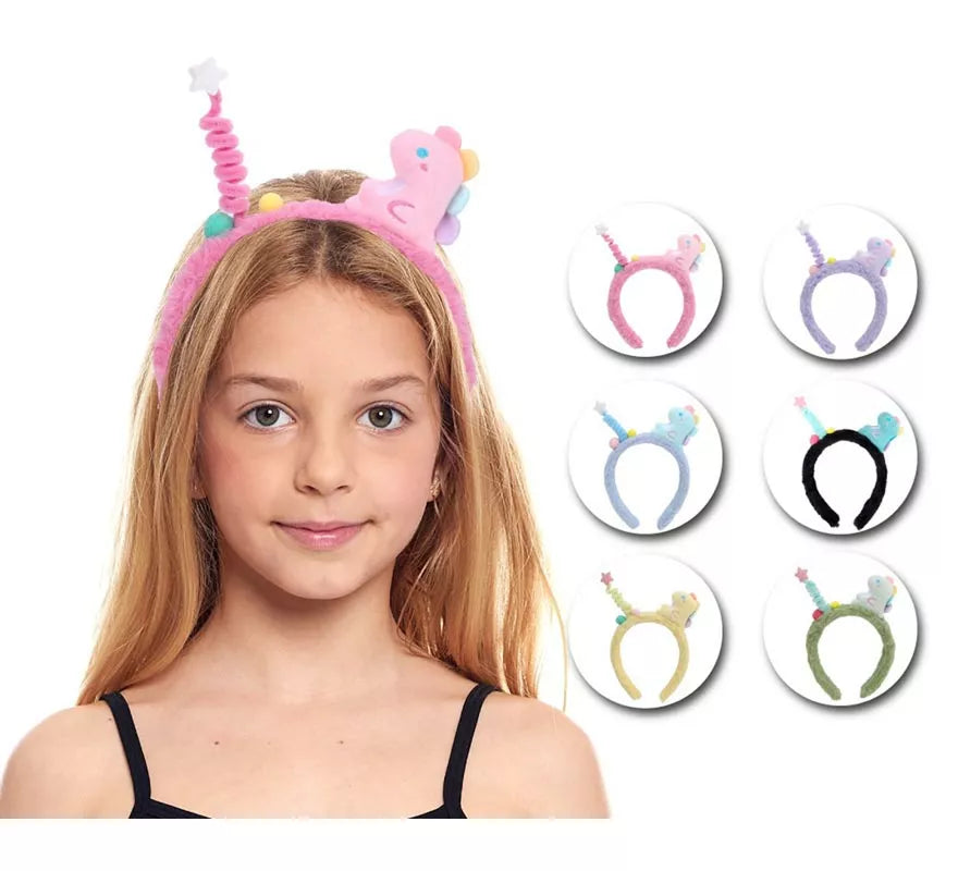 Translation missing: en.Diadema de Dinosaurio de peluche en colores surtidos infantil
