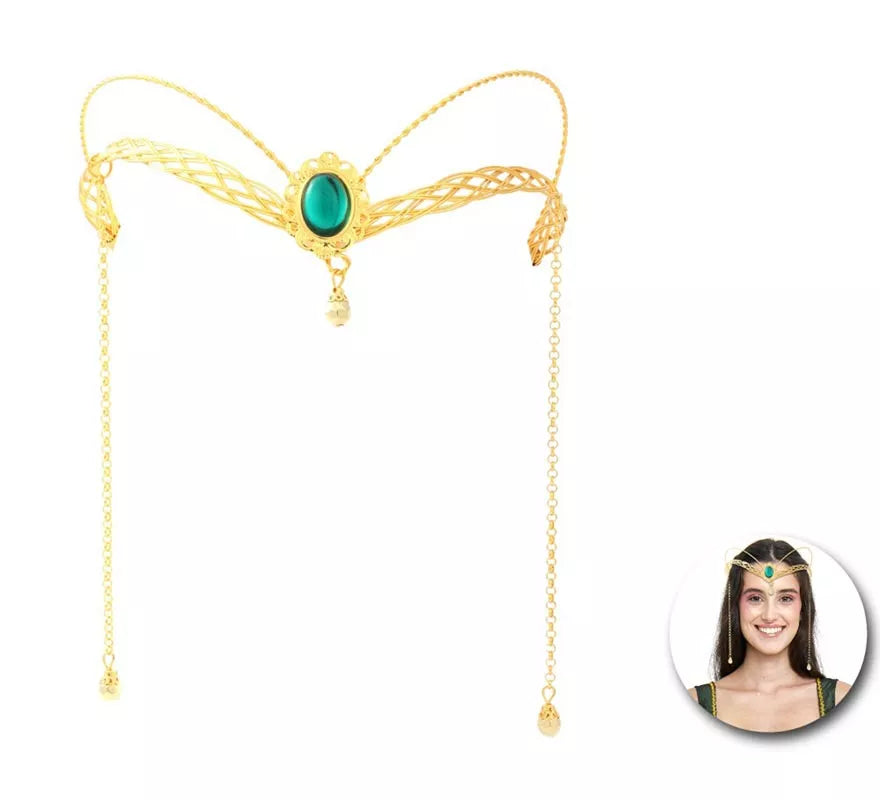 Translation missing: en.Diadema de Elfa Medieval con piedra verde
