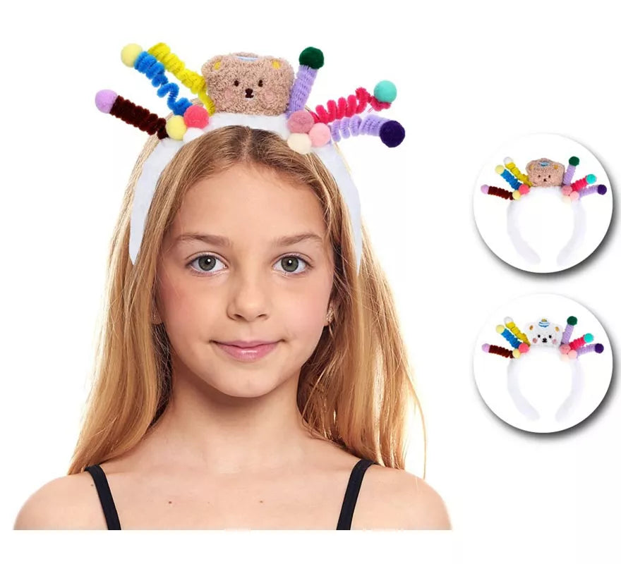 Translation missing: en.Diadema de Espirales de peluche en colores surtidos infantil