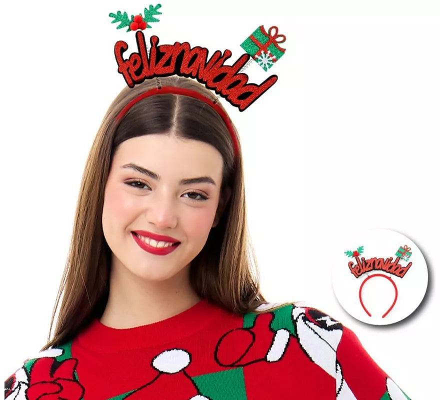 Translation missing: en.Diadema de Feliz Navidad con caja de regalo