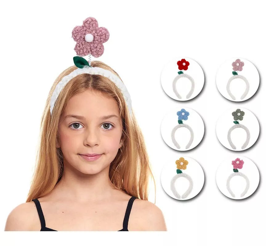 Translation missing: en.Diadema de Flor de peluche infantil en colores surtidos