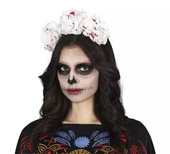 Headband of bloody white flowers