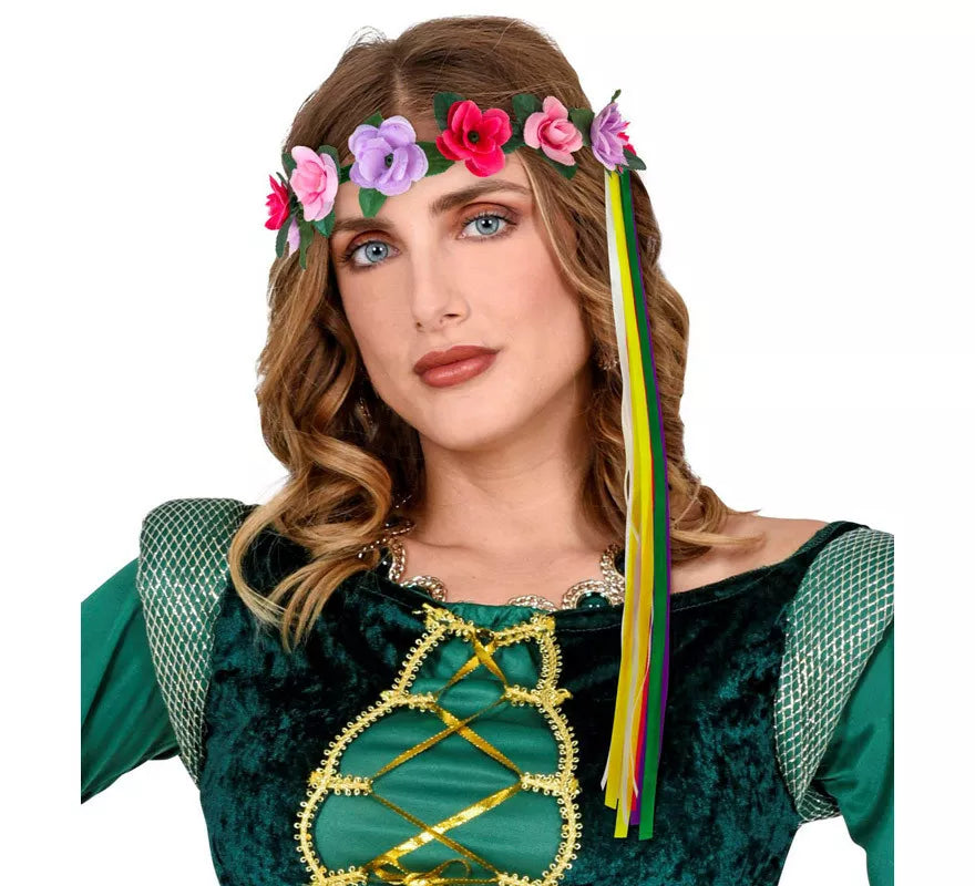 Translation missing: en.Diadema de Flores con Cintas Multicolor en 6 modelos surtidos