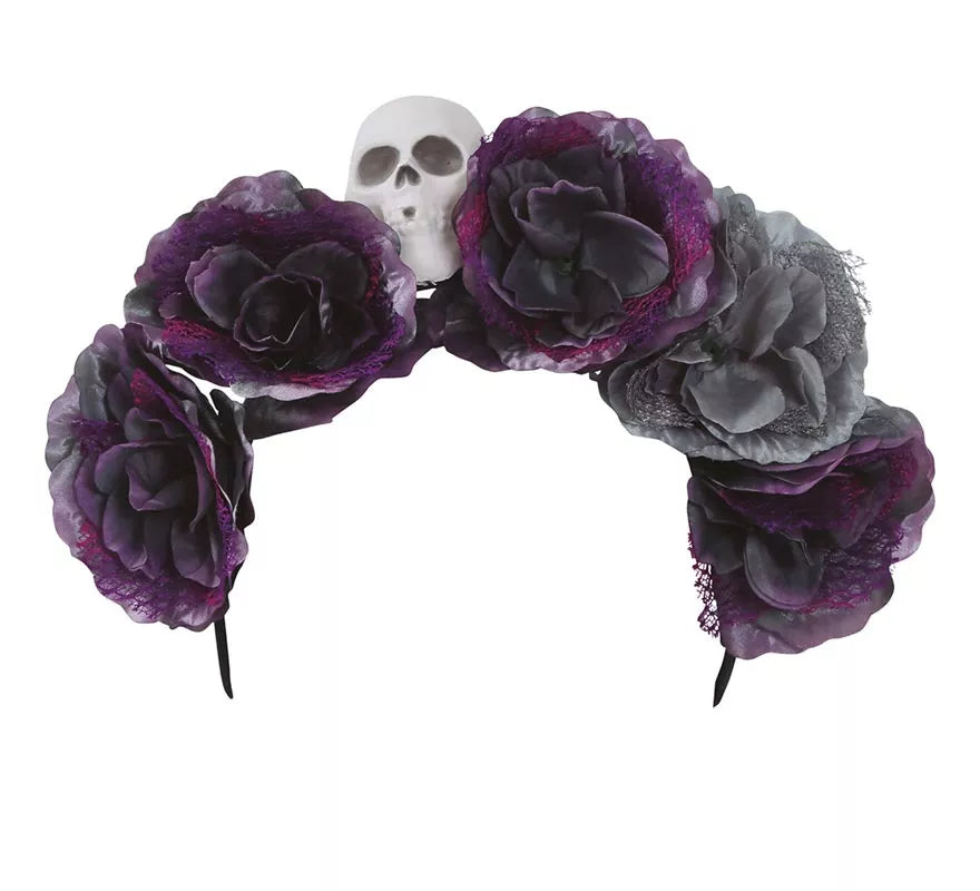Diadema de Flores Grises