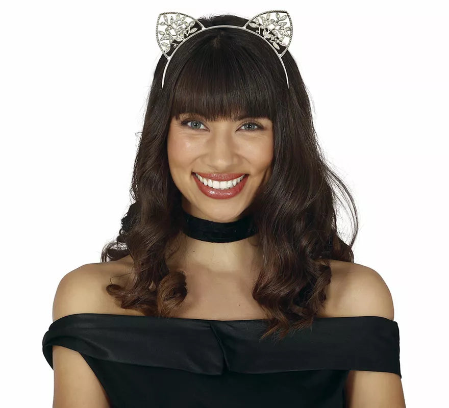 Diadema de Gata brillante metálica