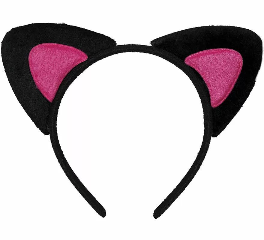 Diadema de Gatita rosa y negro adulto