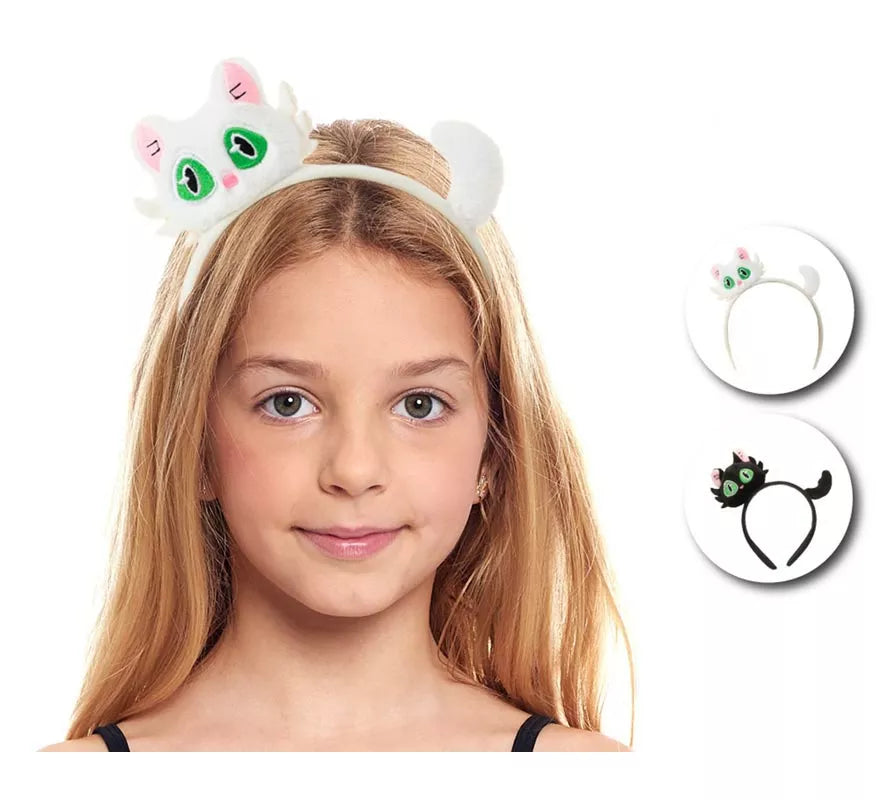 Translation missing: en.Diadema de Gato de peluche en colores surtidos infantil