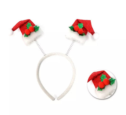 Diadema de Gorritos de Papá Noel con Lentejuelas