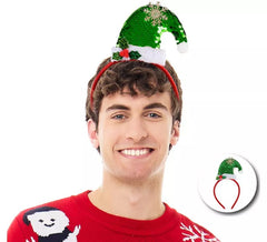 Green Sequin Christmas Hat Headband
