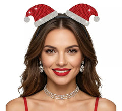 Santa Claus Hats Headband with Rhinestones