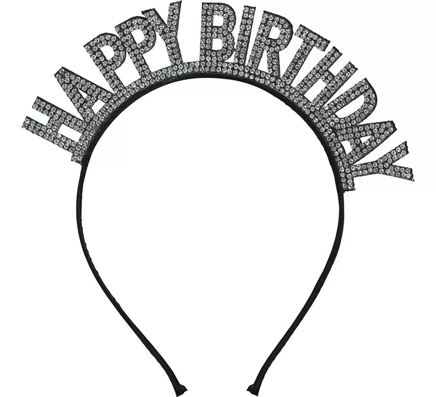 Diadema de 'Happy Birthday' plateada