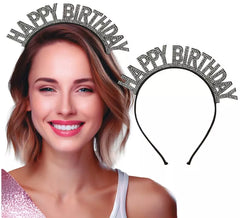 Silver 'Happy Birthday ' headband