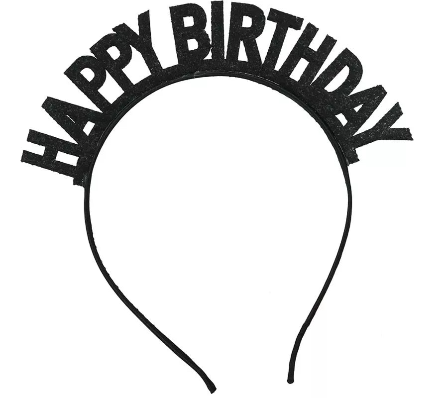 Translation missing: en.Diadema de 'Happy Birthday' plateada
