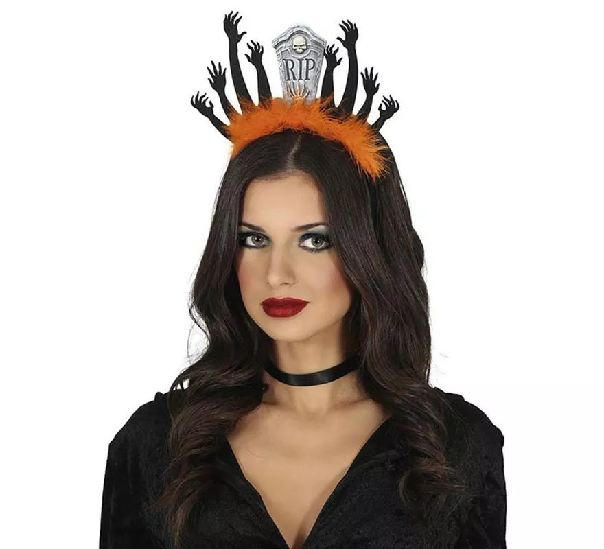 Diadema de Lápida con Zombies