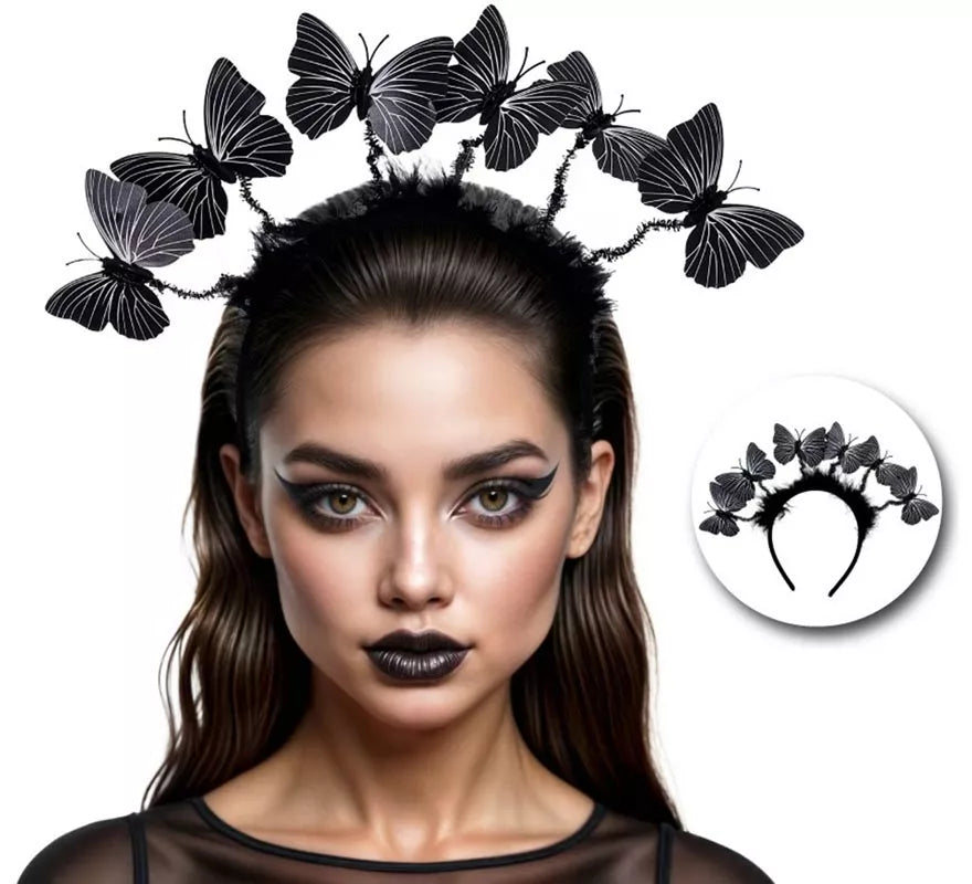 Diadema de Mariposa con Plumas