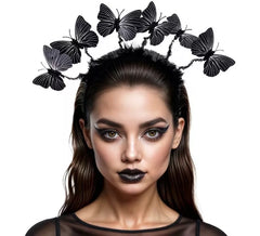 Butterfly Headband with Feathers