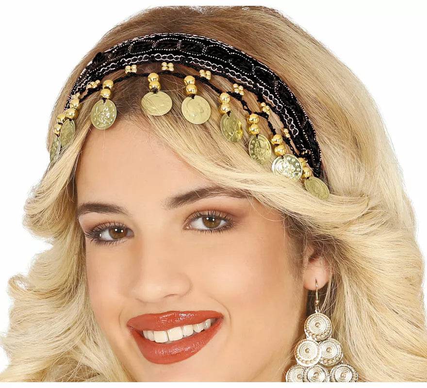 Diadema de Monedas Árabe Zíngara en varios colores adulto