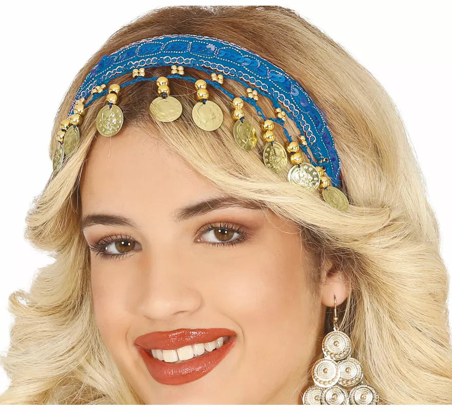 Diadema de Monedas Árabe Zíngara en varios colores adulto
