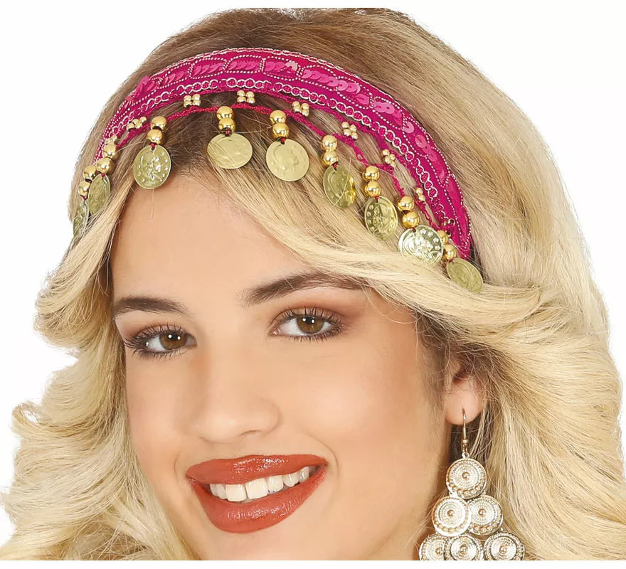 Diadema de Monedas Árabe Zíngara en varios colores adulto