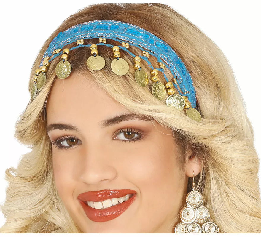 Translation missing: en.Diadema de Monedas Árabe Zíngara en varios colores adulto