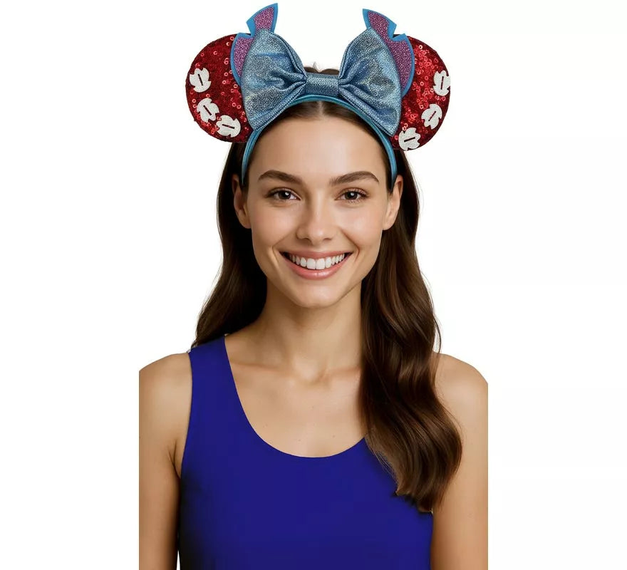 Diadema de Monstruito azul con Orejas de Ratoncita