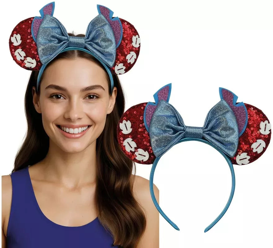 Diadema de Monstruito azul con Orejas de Ratoncita